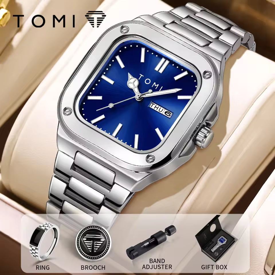 TOMI T-306 Chain Watch – Square Dial Business Style