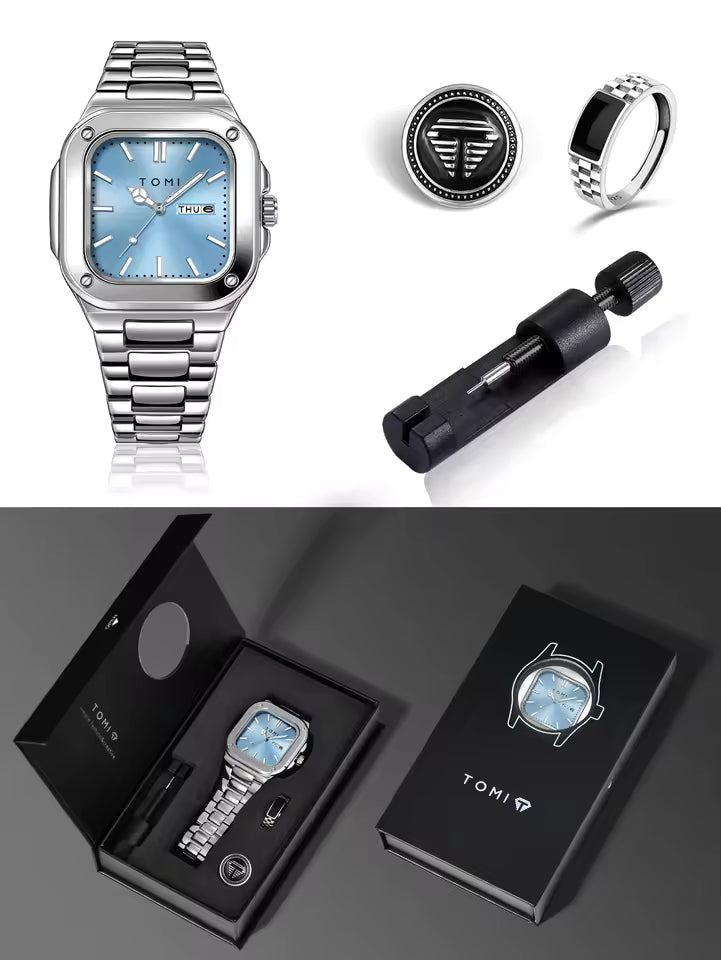 TOMI T-306 Chain Watch – Square Dial Business Style