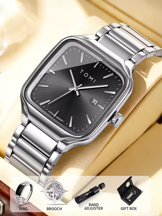 New TOMI T-314 High Quality Chain Watch – Date Quartz | Premium Gift Box Set