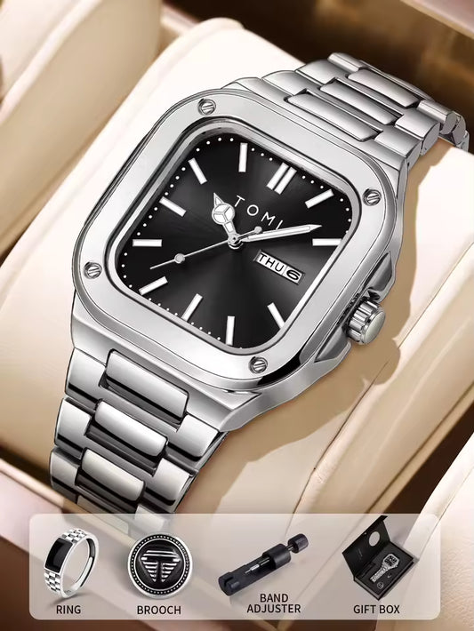 TOMI T-306 Chain Watch – Square Dial Business Style