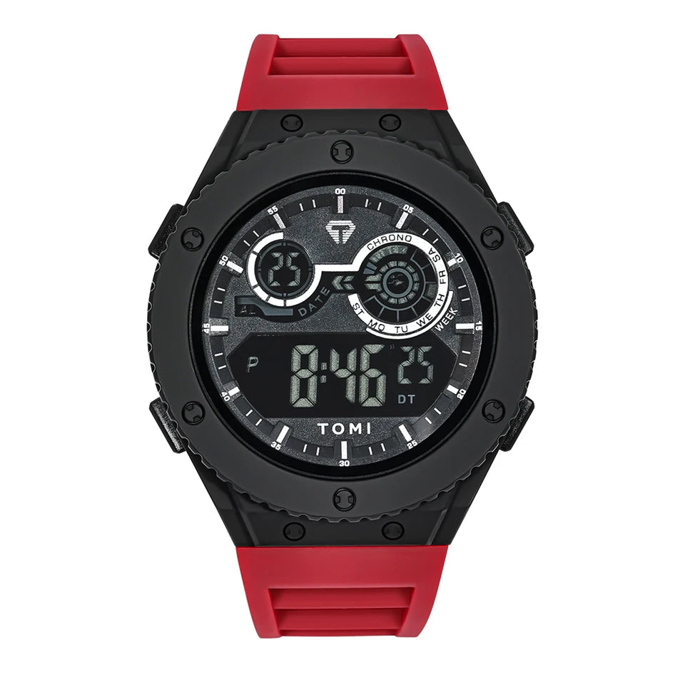 TOMI T-206 Men's LED Luminous Digital Watch Minimalist Design 30M Waterproof Men's Sports Watch Date Student Electronic Watch