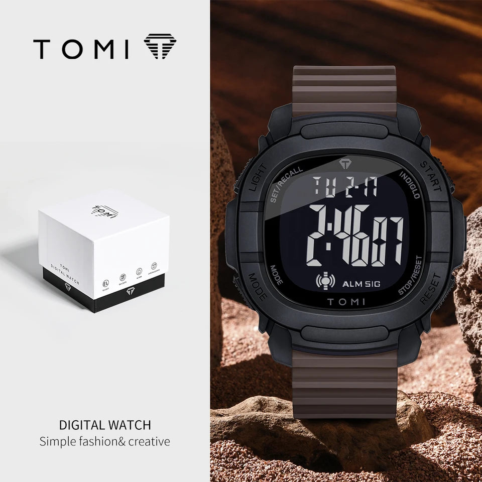TOMI T-208 New Gift Box Packaging Men's Simple Casual Sports Electronic Watch