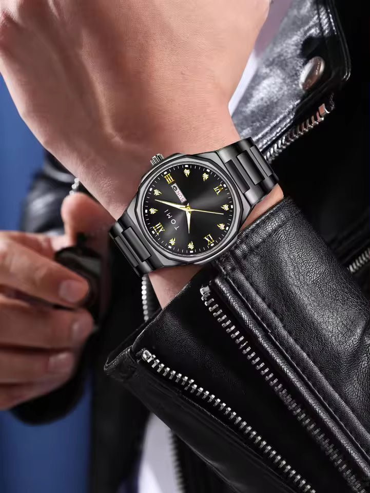 TOMI T-309 Chain Watch – Date | Day | Master Lock Ring Brooch
