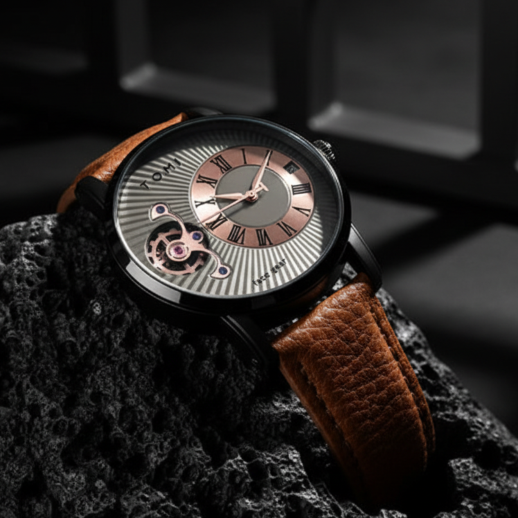 TOMI T-104 Face Gear Dual Strap Luxury Watch