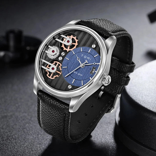 TOMI T-106 Face Gear Dual Strap Luxury Watch