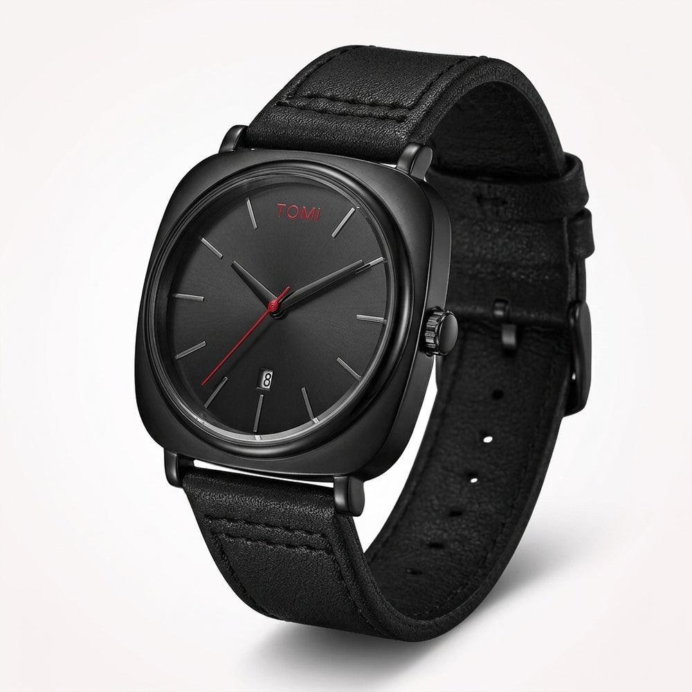 TOMI T-084 Men's Watch Quartz Date Leather Strap