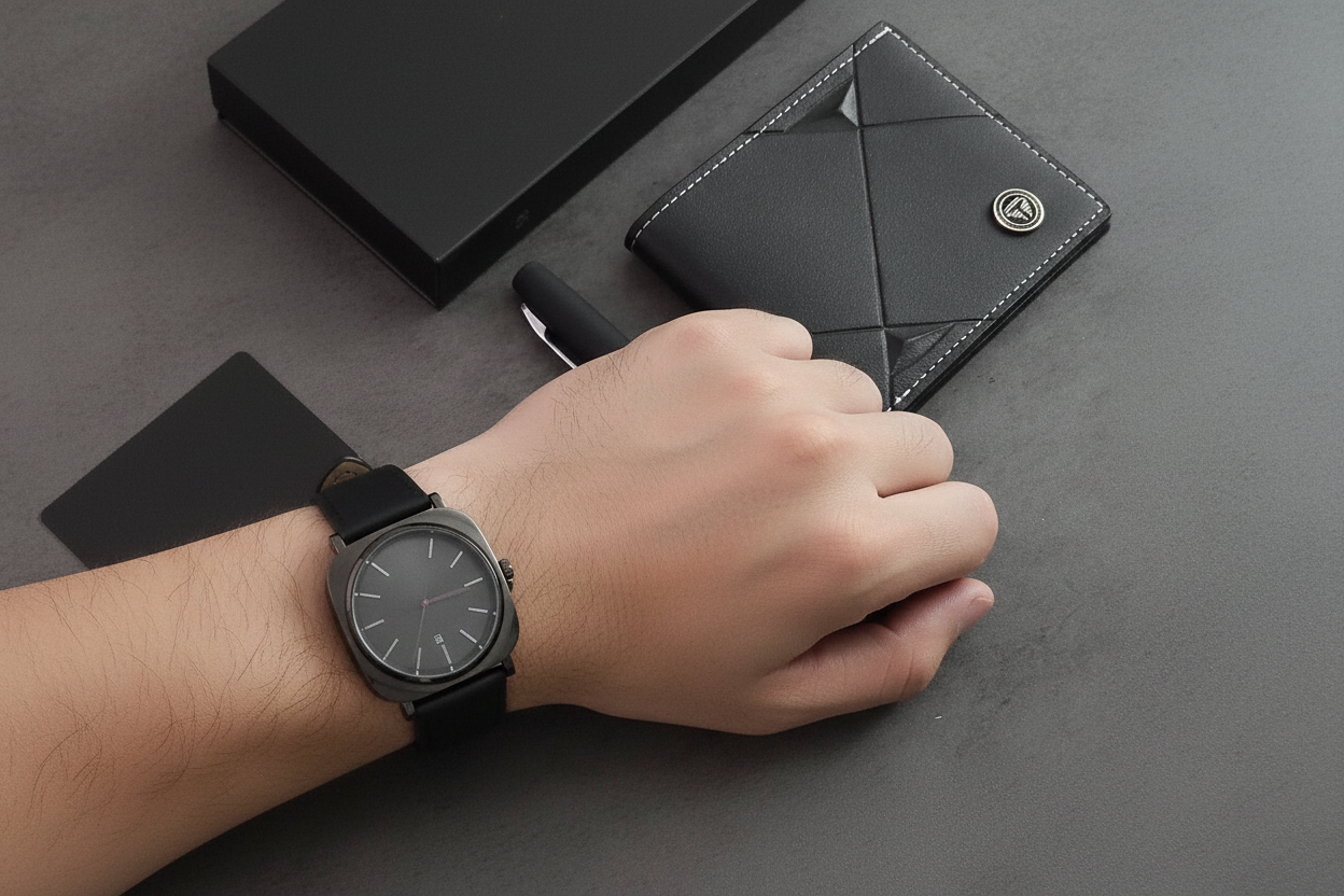 TOMI S8 Series Customised T-084 Gift Set Watch With Wallet And Pen Quartz