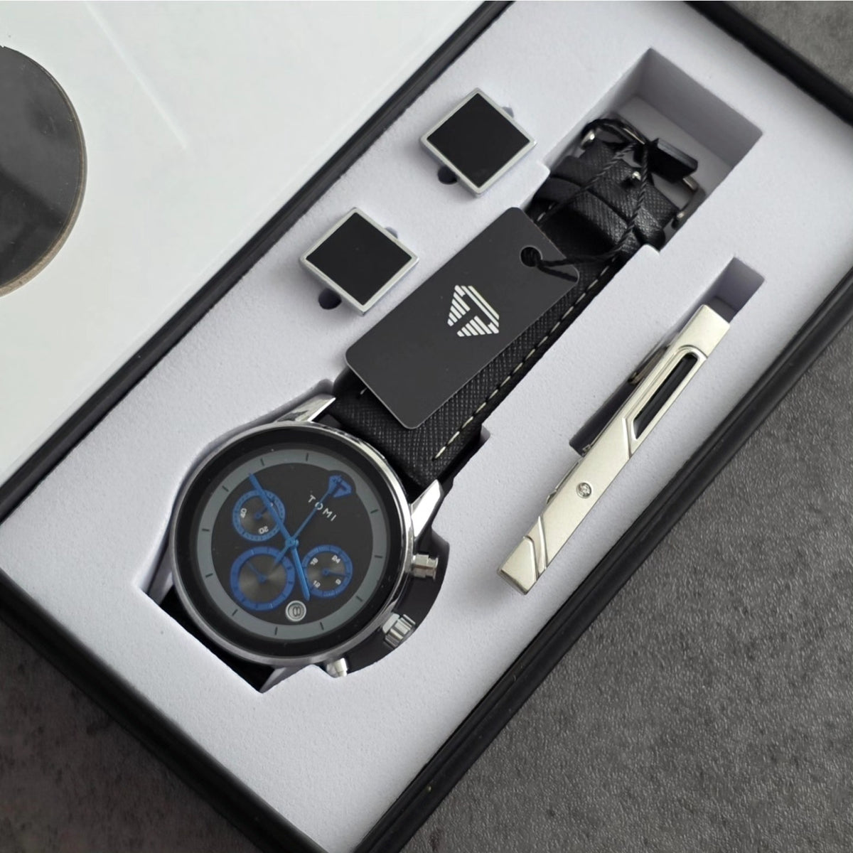 TOMI T-603 S6 Series Luxury Business Chronograph Watch Cufflinks Tie Pin