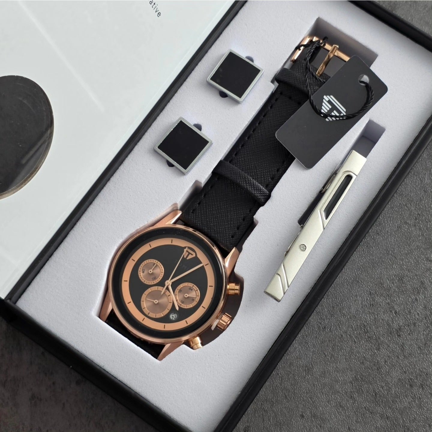 TOMI T-603 S6 Series Luxury Business Chronograph Watch Cufflinks Tie Pin