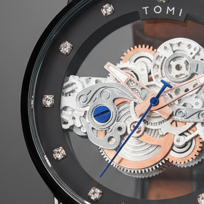 TOMI T-102 Face Gear Dual Strap Luxury Watch