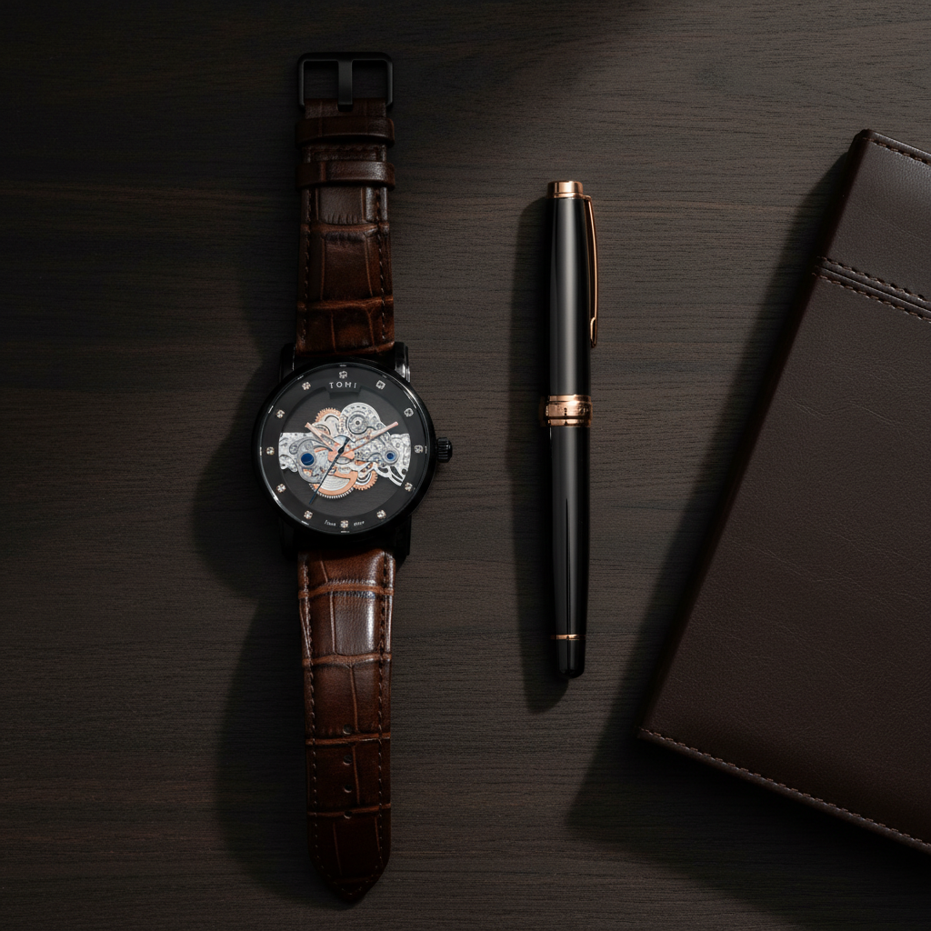 TOMI T-102 Face Gear Dual Strap Luxury Watch