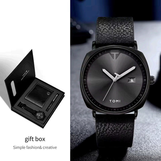 TOMI S8 Series Customised T-044 Gift Set Watch With Wallet And Pen Quartz