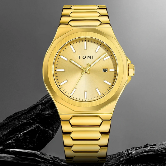 TOMI T-301 New Men's Luxury Business Stainless Steel Watch Gift Box Set