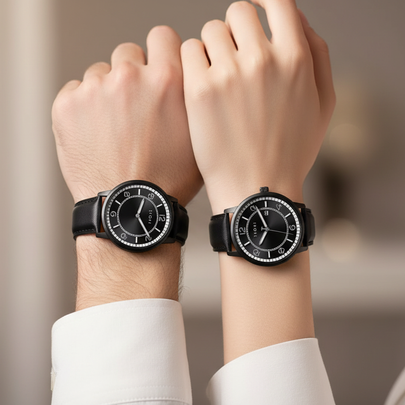 TOMI T-025 Couple Watch Date Quartz