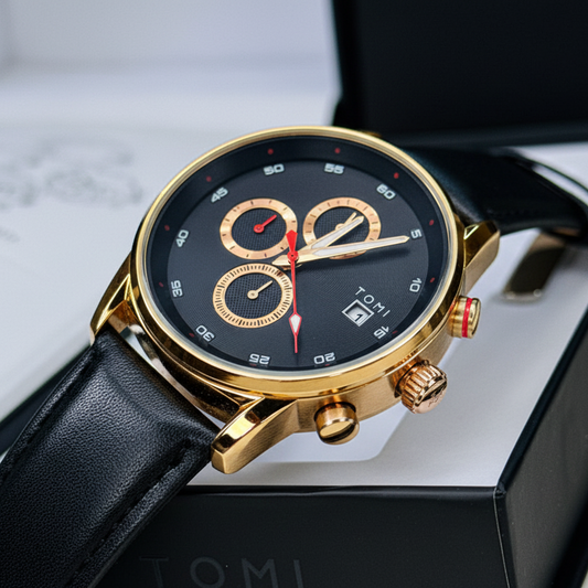 TOMI T-601 S6 Series Luxury Business Chronograph Watch Tie Pin Cufflinks