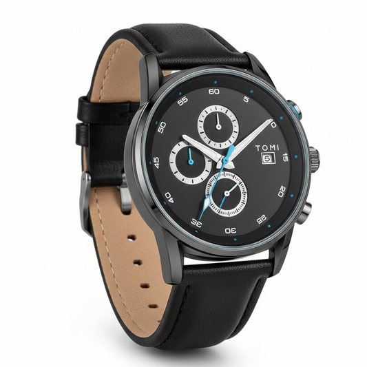 TOMI T-601 S6 Series Luxury Business Chronograph Watch Tie Pin Cufflinks