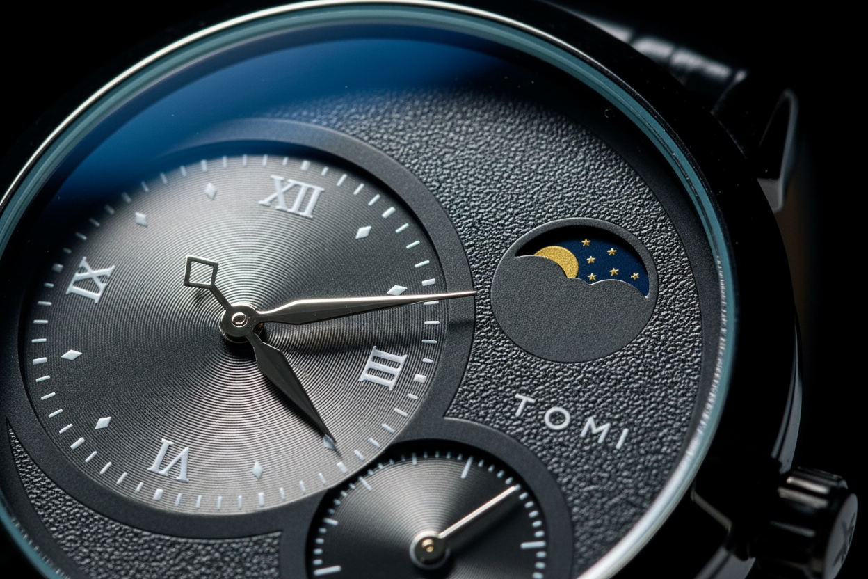 TOMI T-236 Side Second Moon Graph Watch