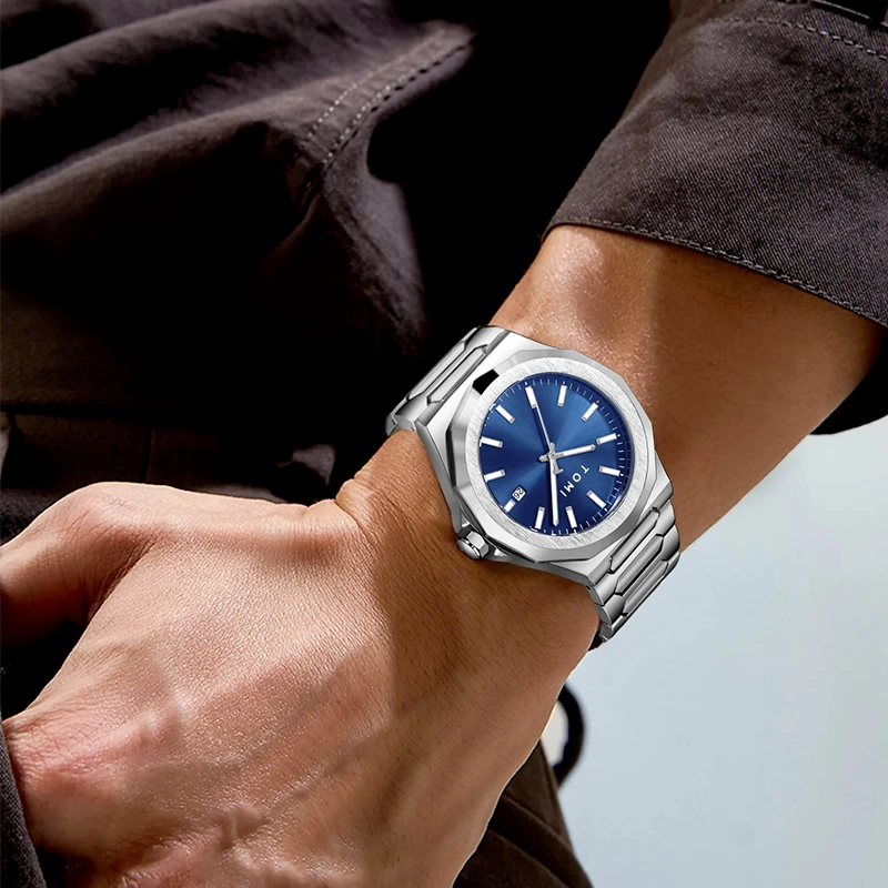 TOMI T-301 New Men's Luxury Business Stainless Steel Watch Gift Box Set