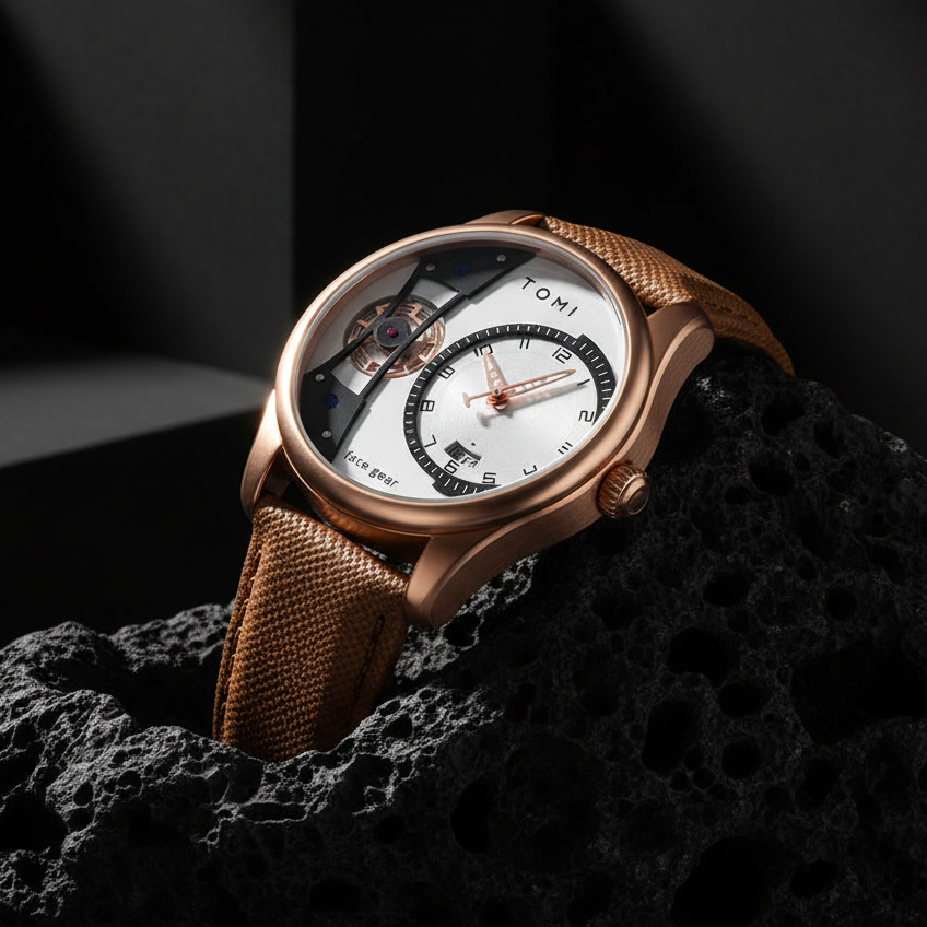 TOMI T-105 Face Gear Dual Strap Luxury Watch