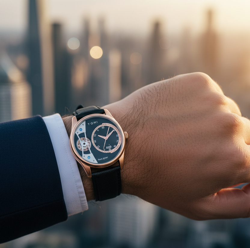 TOMI T-105 Face Gear Dual Strap Luxury Watch