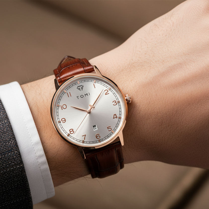 TOMI T-108 Calendar Dial Unisex Watch Quartz Date