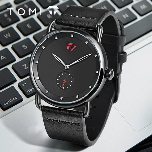 TOMI T-037 Business Luxury Minimalist Watch Classic Round Dial Side Second