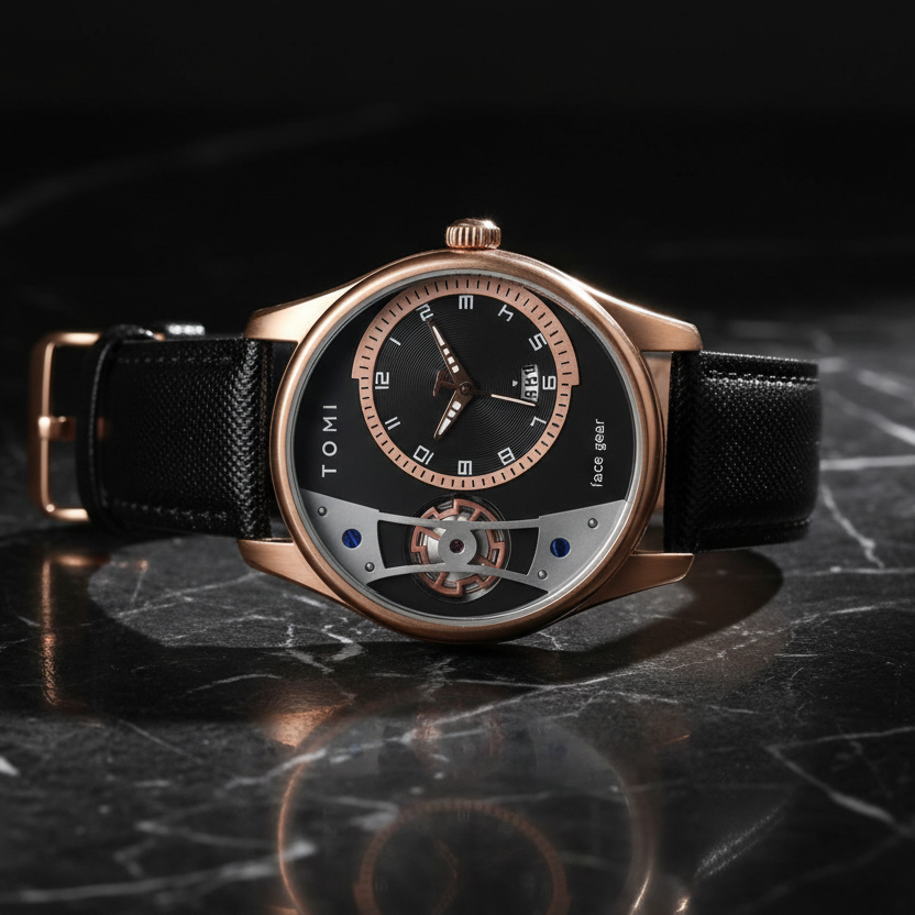 TOMI T-105 Face Gear Dual Strap Luxury Watch