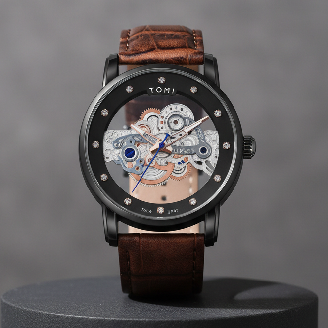 TOMI T-102 Face Gear Dual Strap Luxury Watch
