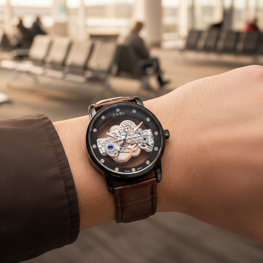 TOMI T-102 Face Gear Dual Strap Luxury Watch