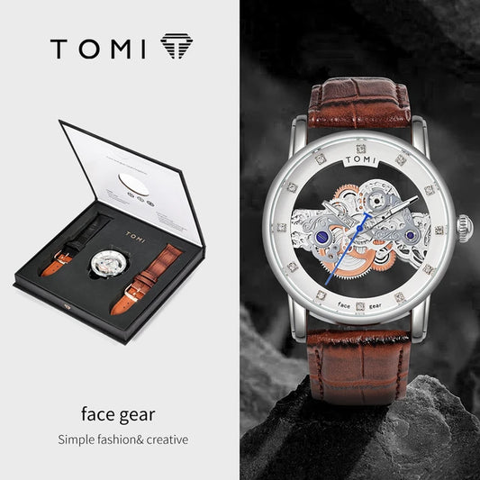 TOMI T-102 Face Gear Dual Strap Watch