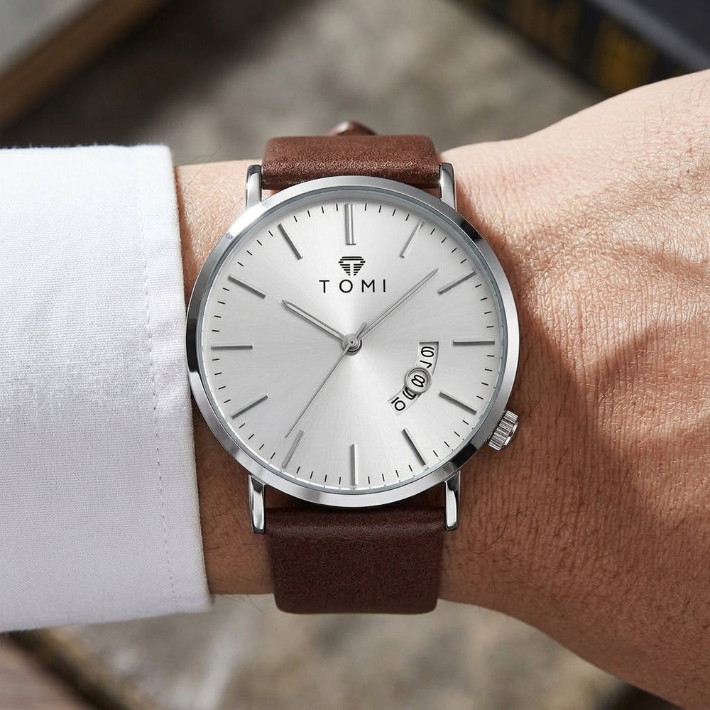 New TOMI T-018 Classic Slim Quartz Watch | Luxury Wristwatch with Date Function