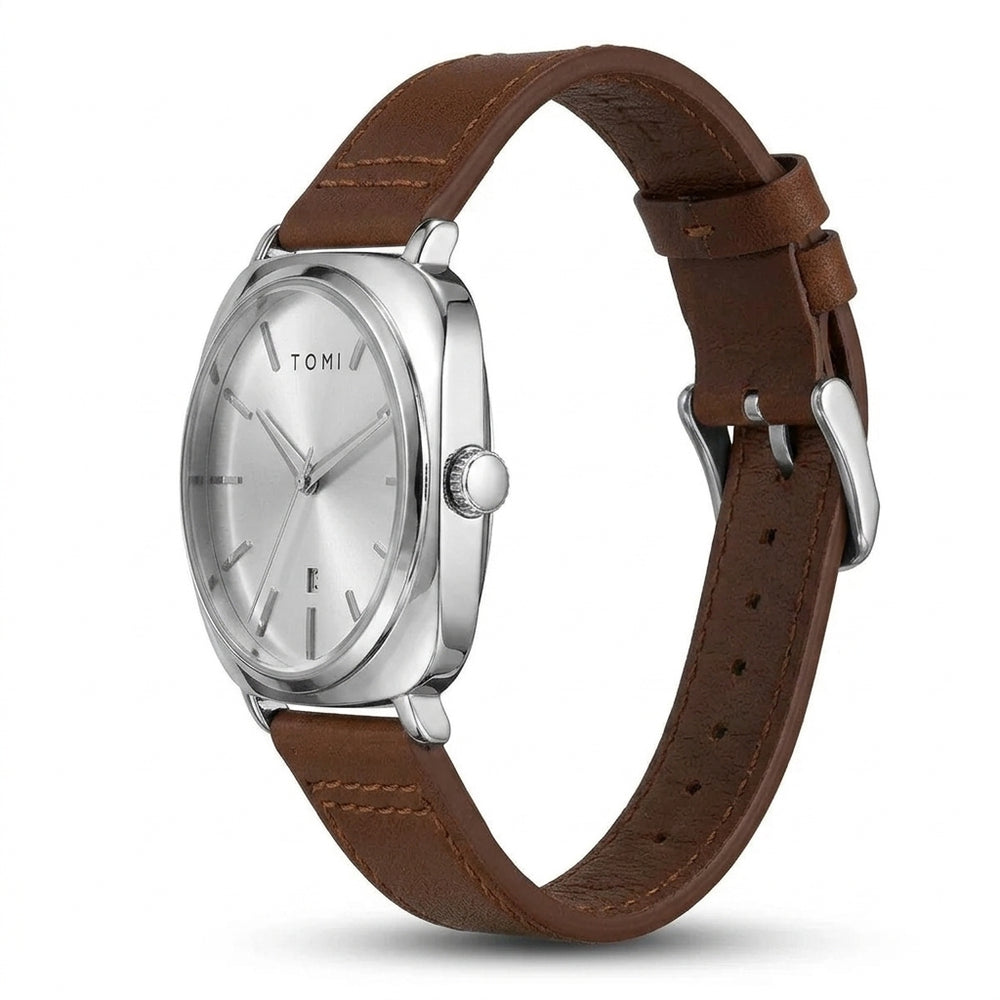 TOMI T-084 Men's Watch Quartz Date Leather Strap